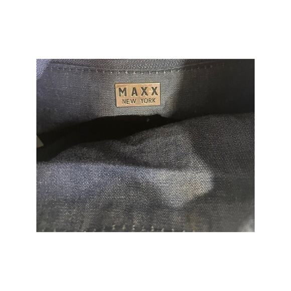 Vintage MAXX NEW YORK Wicker Purse Black Leather Trim Handle Cottage - Picture 4 of 10